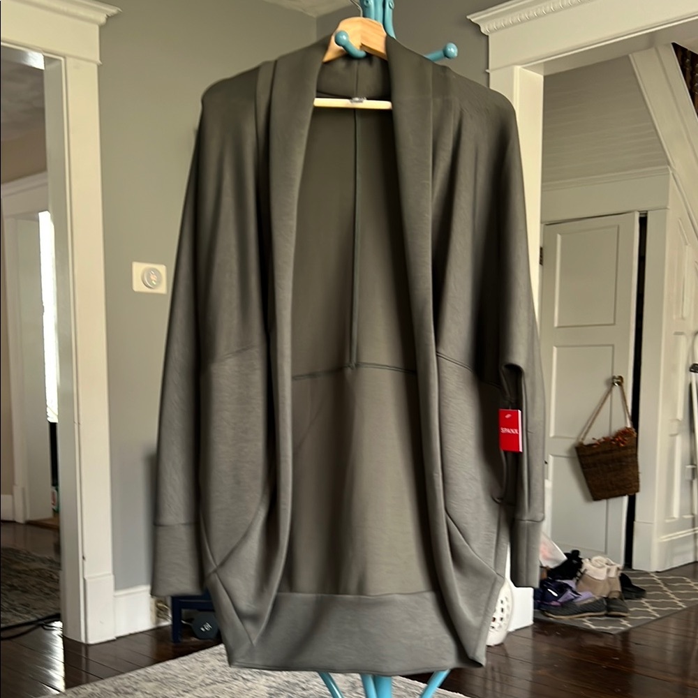 Spanx Olive Green Open Cardigan